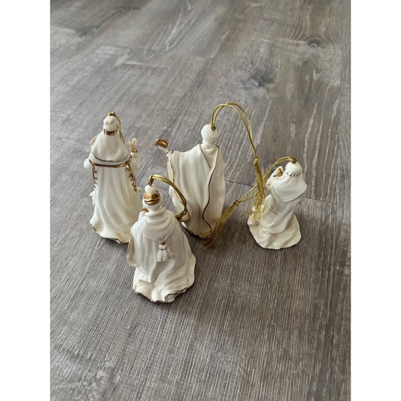 Lenox Little Town of Bethlehem Ornaments Three Kings and Shepherd Set of 4 Ivory
